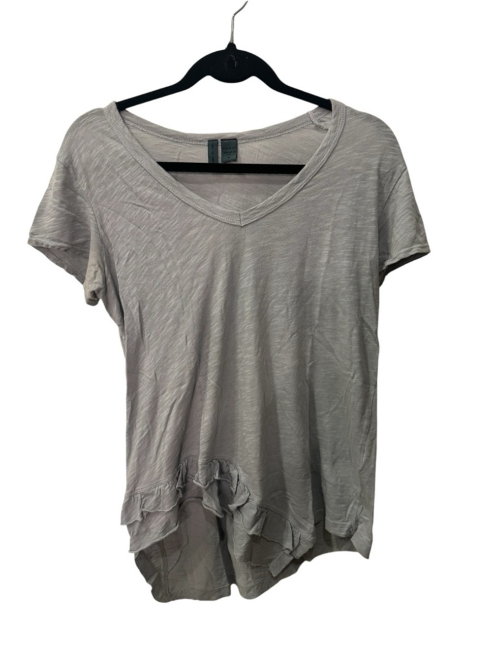 Left Of Center (Anthropologie) ruffled V-neck tee women’s size M